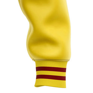 Otoño Invierno estilo Casual Letterman Varsity chaqueta lana seda forro Stand Collar botón decoración patrón sólido frente - Product Image 4