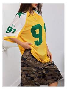 Unisex Custom V-Neck Oversized Football Jersey Breathable <b>Printed</b> Jersey for Men and Women Players Comfortable and Stylish - Product Image 3