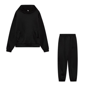 Ensemble de survêtement de mode pour femmes de haute qualité pantalon en coton 2 pièces avec décoration en dentelle nouveau style tenue de sport d'hiver - Product Image 1