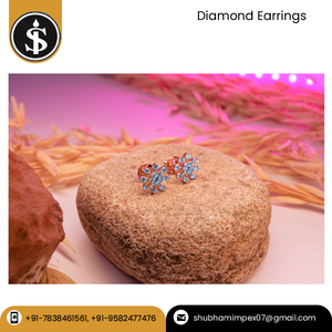 ต่างหูเครื่องประดับคุณภาพดีผู้ผลิตต่างหูทองประดับเพชร CVD HPHT ดีไซน์ทันสมัยระดับพรีเมี่ยม - Product Image 5