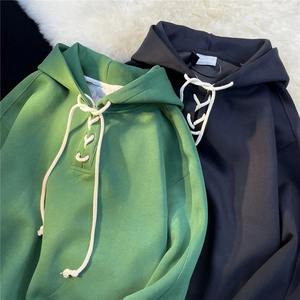 เสื้อสเวตเตอร์มีฮู้ดของผู้ชาย, เสื้อสเวตเชิ้ตแบบสวมหัวทรงหลวมแบบลำลองญี่ปุ่นสวมใส่ในฤดูใบไม้ผลิฤดูใบไม้ร่วง - Product Image 2