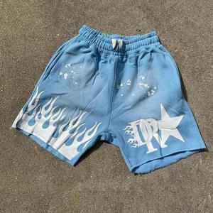High Quality Custom logo 3D Puff Print Summer Men's Vintage Sweat <b>Shorts</b> 100% Cotton Stone Acid Wash <b>Shorts</b> for Men - Product Image 4