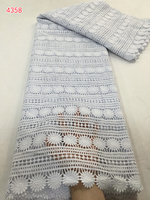 Dentelle Guipure Blanche 4358 de Luxe, Tissu Africain Original Autrichien en Coton, Inspiré des Vêtements Traditionnels pour Occasions Spéciales, 5 Yards