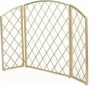 Écran de cheminée en fer minimaliste, décoration de maison de luxe, garde-feu antique doré, décoration de maison, décoration de chevalier, panneau unique - Product Image 5