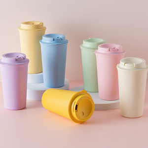 Promotional <b>Drinkware</b> <b>Plastic</b> Double Wall Mug with Lid Reusable Cup 16oz 450ml made in Korea - Product Image 2