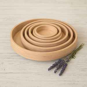 Plateau rond en bois, plateau Montessori, plateau de tri extérieur, plateaux en bois, décor à la maison, plateau en bois décoratif naturel Montessori - Product Image 1