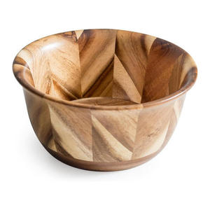 Juego de 2 Tazones de Madera con Acabado Esmaltado de Calidad Duradera para Decoración de Mesa de Comedor y para Servir Ensaladas y Frutas - Product Image 5