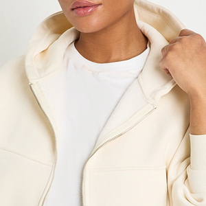 Sweat-shirt pour femme au design streetwear décontracté avec fermeture éclair, tissu de haute qualité à prix avantageux pour les commandes en gros avec logo personnalisé - Product Image 2