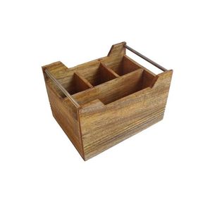 Customized Shape Mango Wood Serving Caddy Decorative <b>Kitchen</b> Organizer for <b>Storage</b> Tableware Cutlery Office Use-OEM Design - Product Image 2