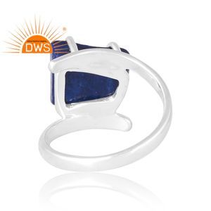 Anillo de piedras preciosas de lapislázuli Natural de Plata de Ley 925, joyería personalizada para mujer, regalo para ella - Product Image 2