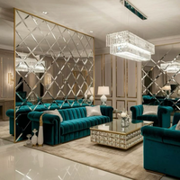 Panneau de séparation décoratif en verre diamanté fait main, style Art Déco moderne, rétroéclairé par LED, installation facile pour