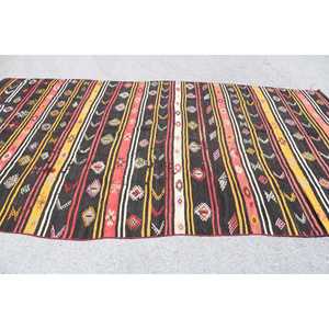 พรมวินเทจตุรกี ขนาด 7x12.4 ฟุต (214x377 ซม.) พรมคิลิมสีน้ำตาลแดงไล่เฉด - Product Image 3