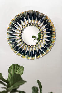 Espejo de pared clásico para el hogar, espejo decorativo de color azul, montado en la pared, de forma redonda, para Hotel y baño - Product Image 6