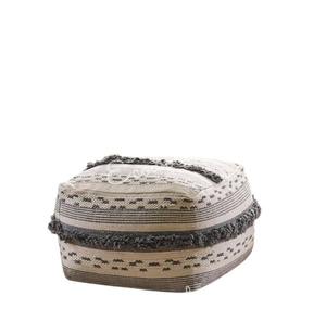 Siège confortable Pouf Repose-pieds Ethnique Brodé Pouf Coussin De Sol Coton Ottoman Rond Coton Poufs Os Incrustation Console - Product Image 6