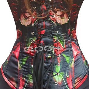 Corset gothique personnalisé à motif rose, avec baleines en acier, serre-taille et bonnets à armatures, fournisseur de corsets de mode du Pakistan - Product Image 5