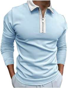 Wholesale Men's UPF <b>Long</b> <b>Sleeve</b> Quarter Zip <b>Golf</b> for Polo <b>Shirts</b> Outdoor Activewear Jerseys Collar Solid Woven Stretch - Product Image 2