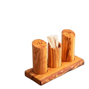 Salière et poivrière en bois brun de style vintage pour maison hôtel restaurant service alimentaire commercial outil d'herbes et d'épices vaisselle de table - Product Image 1