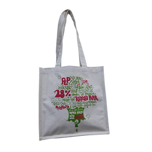 Sac fourre-tout en toile de coton décontracté de grande capacité avec poignée en corde personnalisé pour l'épicerie de légumes - Product Image 3