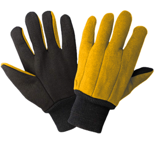 Guantes de trabajo de lona 100% algodón con doble palma, para construcción, con pulgar recto y muñeca tejida con hilo rojo - Product Image 3