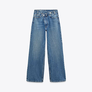 Pantalones de pierna ancha personalizados para mujer, de cintura alta Palazzo pantalones holgados, traje informal elegante de verano, ropa de moda de calle elegante - Product Image 2