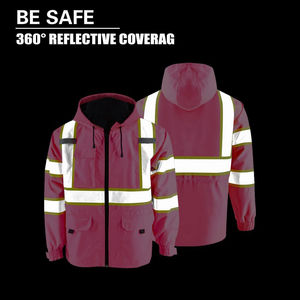 Veste de travail de sécurité réfléchissante Veste de sécurité d'hiver Impression de logo personnalisé Vestes de travail de construction réfléchissantes pour hommes - Product Image 3