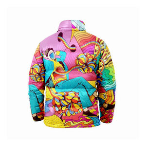 Veste matelassée d'hiver personnalisée de haute qualité pour hommes col montant veste imprimée sur toute la surface veste matelassée sublimée traitement enduit - Product Image 5