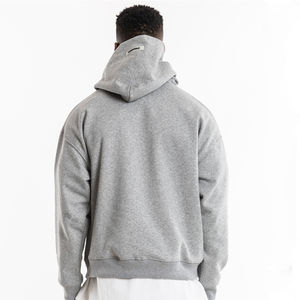 เสื้อฮู้ดมีซิปสีเทาอ่อนกำหนดเองได้เสื้อฮู้ดมืออาชีพใส่สบายและระบายอากาศได้ดี - Product Image 3