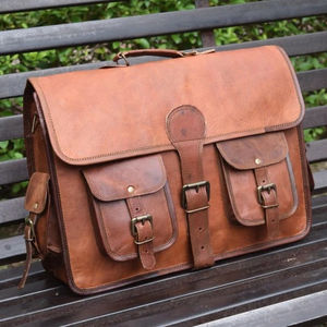 Bolso de mensajero de cuero genuino Vintage hecho a mano con logotipo personalizado, bolso de lona con patrón de caramelo, accesorio de viaje de moda - Product Image 1