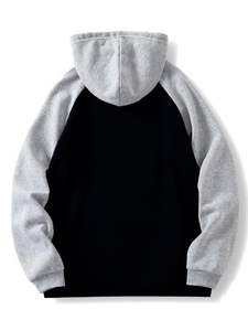 Sweat à capuche pour homme 100% coton, hiver, uni, personnalisable, haute qualité, doublure polaire, technique de gonflage, coupe oversize, à capuche évasée - Product Image 2