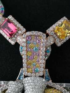 Custom 925 Sterling Silver Solid VVS Green Moissanite <b>Diamond</b> Pendant <b>Chain</b> Soild Hip Hop for <b>Men</b> Religion-Inspired Jewelry - Product Image 5