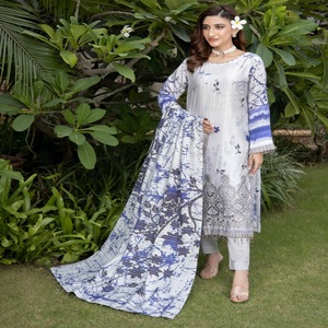 <b>Kurta</b> Set for <b>Women</b>-Wholesale Pakistan Indian Three Piece Viscose Heavy Embroidered Ethnic Modern Design Salwar Kameez Dupata - Product Image 2