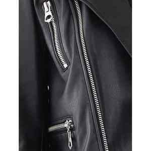 Chaqueta de Lona con Aspecto de Cuero Sintético para Mujer, Estilo Nuevo, Manga Larga, Impermeable, Transpirable, Invierno, Negra, Cantidad Personalizada, OEM, Bolsillos, Venta al por Mayor - Product Image 6