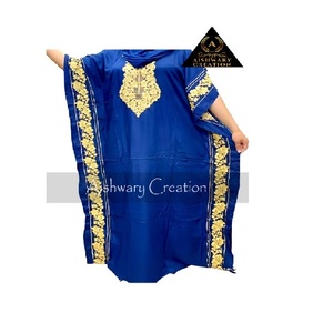 Kaftan Abaya en Rayonne Fait Main pour Femme, Longue Robe Ample à Motif Géométrique, Lavable et Écologique, Chic - Product Image 2