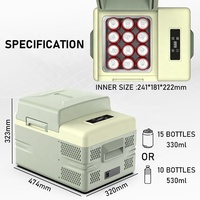 Mini congélateur de camping pour la pêche, glacière électrique à compresseur à zone unique, boîte de refroidissement portable, réfrigérateur de voiture 12V