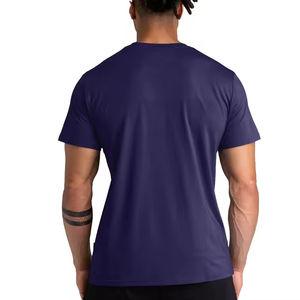 Vente en gros à bon prix T-shirts d'entraînement à manches courtes en coton, élasthanne respirant pour hommes - Product Image 3