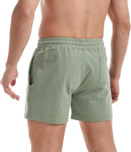 Pantalones cortos para correr de gimnasio de marca personalizada, pantalones cortos de sudor de algodón de lana de verano, ropa de calle 2025, pantalones cortos de gimnasio informales para el sudor - Product Image 2