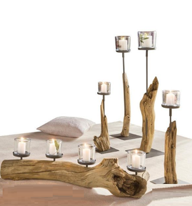 Portavelas para eventos en casa, candelabros de mesa de madera a la deriva festiva, bodas elegantes, decoración de Navidad y Pascua - Product Image 5