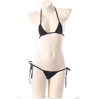 Conjunto de Bikini triangular sexy para mujer traje de baño de dos piezas con TOP HALTER ajustable y parte inferior lateral con lazo para piscina de playa