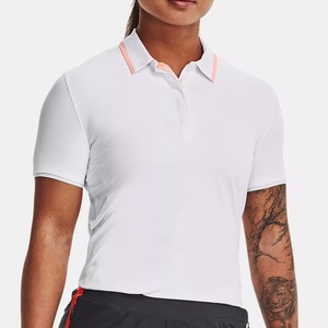 Polos de golf para mujer, camisa de tenis de manga corta con cuello en V, camisas de golf que absorben la humedad, tarifa al por mayor OEM personalizado - Product Image 5