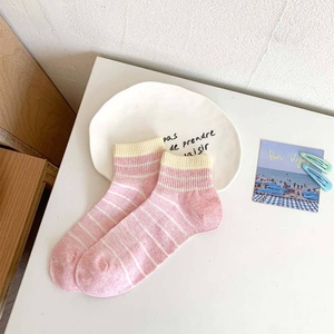 Logo personnalisé rayé cheville chaussettes contraste manchette hommes femmes décontracté multicolore quotidien porter Vietnam usine antibactérien caractéristique - Product Image 4