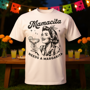 Maglietta 'Mamacita Needs a Margarita' per Festa Messicana Divertente - per Uso Promozionale - Product Image 3