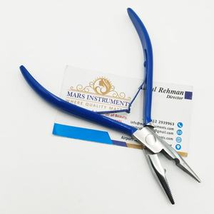Pince d'extension de cheveux professionnelle à un trou bleu avec métal en acier inoxydable à pointe argentée pour usage commercial - Product Image 2