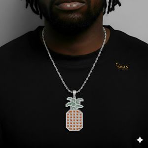 Collier avec pendentif ananas en diamant cultivé en laboratoire en argent 925 personnalisé Bijoux hip hop glacés Fournisseur en gros direct d'usine - Product Image 4