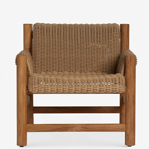 Chaise longue de luxe en rotin PE de qualité supérieure avec aspect bois naturel pour la détente en extérieur, patio, jardin, hôtel - Carmilla - Product Image 2