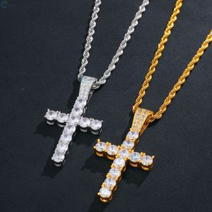 Pendentif croix hip-hop en argent sterling 925 micro-pavé avec diamant de laboratoire cultivé, collier pour homme et femme, bijoux de rappeur - Product Image 2
