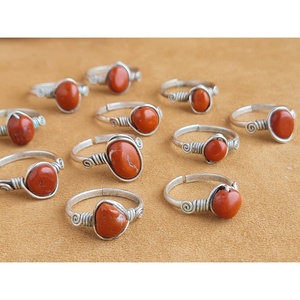 Stylish Silver Plated Fashion <b>Rings</b> with Red Stone Accents Trendy Resale Appeal - Product Image 1