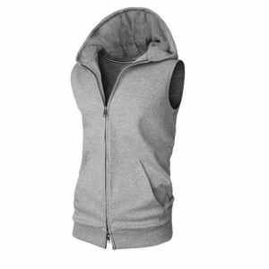 Sudadera sin Mangas para Hombre, Informal, Ajustada, con Capucha y Cordón, Transpirable, de Secado Rápido, Ecológica, 100% Algodón, Felpa, Invierno, Personalizada - Product Image 4