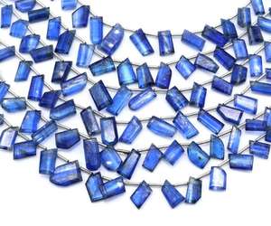 Perles de forme fantaisie à facettes en kyanite bleue naturelle Perles de pierres précieuses en kyanite naturelle 7 ''pouces - Product Image 4