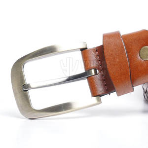 Cinturones de cuero de piel de vaca populares para hombres Cinturón de hebillas de PIN de cuero dividido Estilo de logotipo personalizado informal - Product Image 5