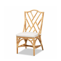 Chaise de salle à manger contemporaine élégante en rotin naturel écologique, tressée à la main, personnalisable, pour la maison, le bureau, l'hôtel, vente en gros